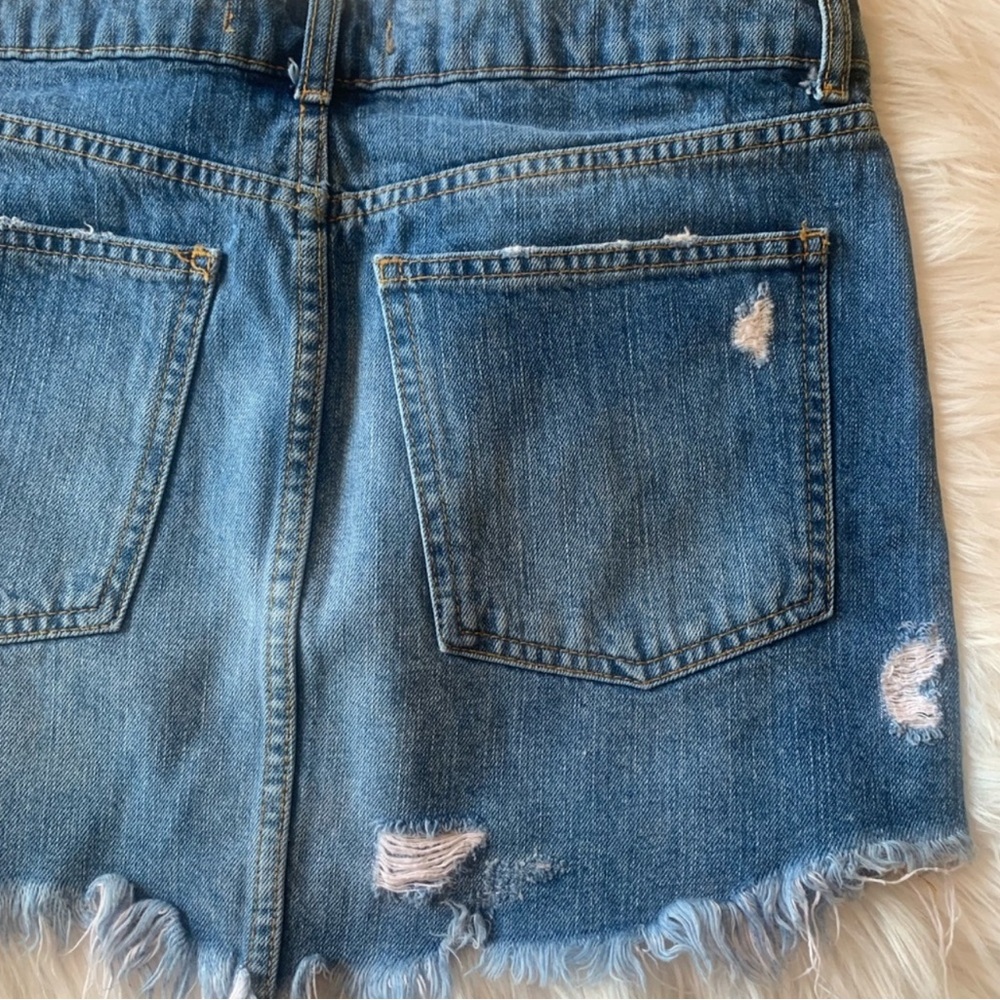 Free People Light Blue Denim Jean Skirt